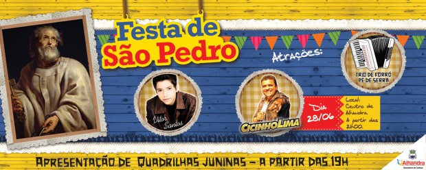 Programação de São Pedro em Alhandra terá shows e apresentações de quadrilhas