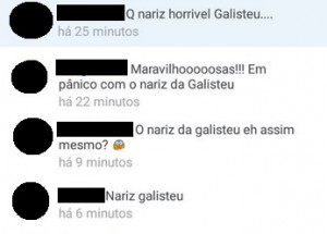 Comentários sobre nariz de Galisteu